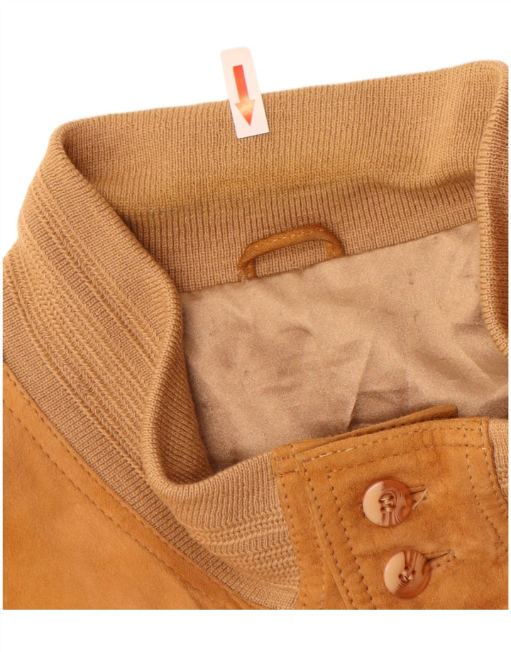 Vintage męska zamszowa kurtka bomber UK 40 duża beżowa