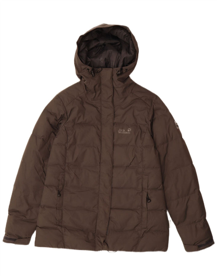 Damska ocieplana kurtka z kapturem Jack Wolfskin UK 12/14 Średni brązowy poliamid