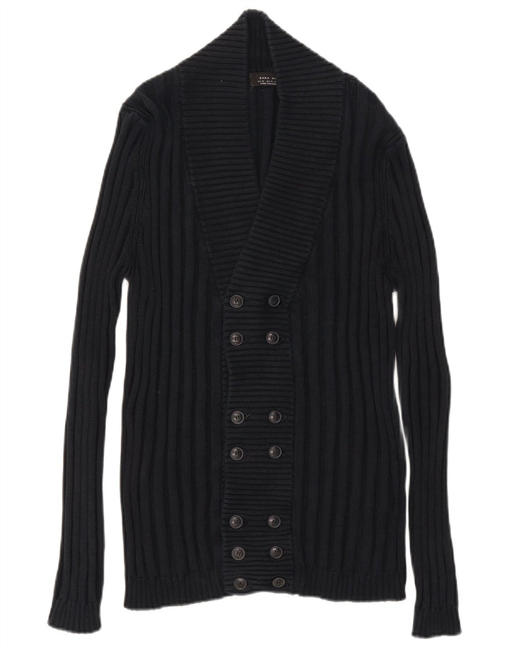Zara Męski sweter rozpinany XL Granatowy, bawełniany