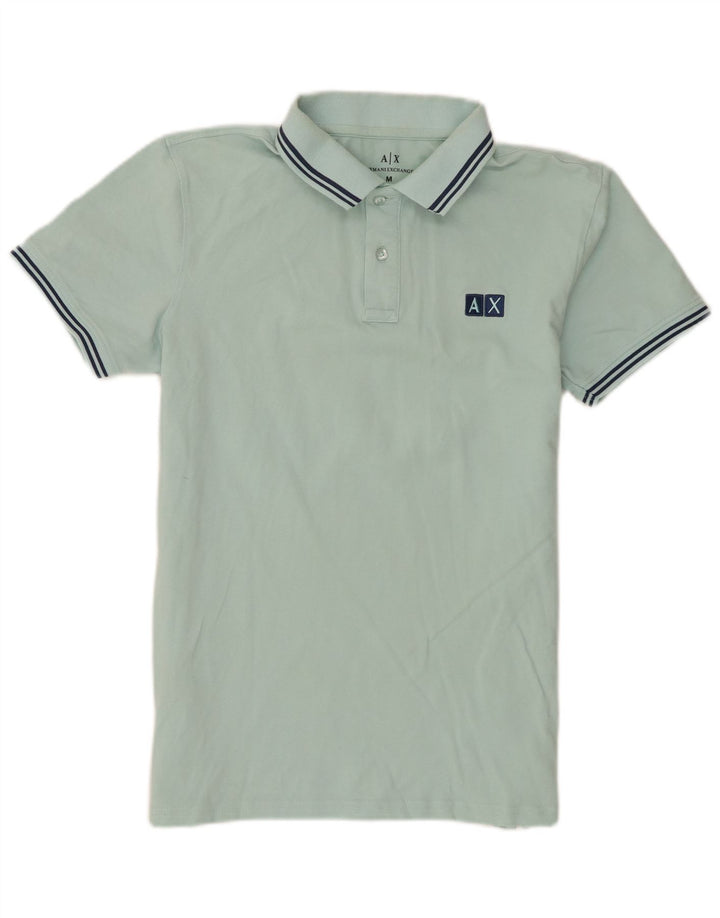 Męska koszulka polo Armani Exchange, duża, niebieska, bawełniana