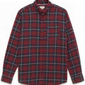 Jack & Jones Męska koszula flanelowa, średnia bordowa krata, bawełniana