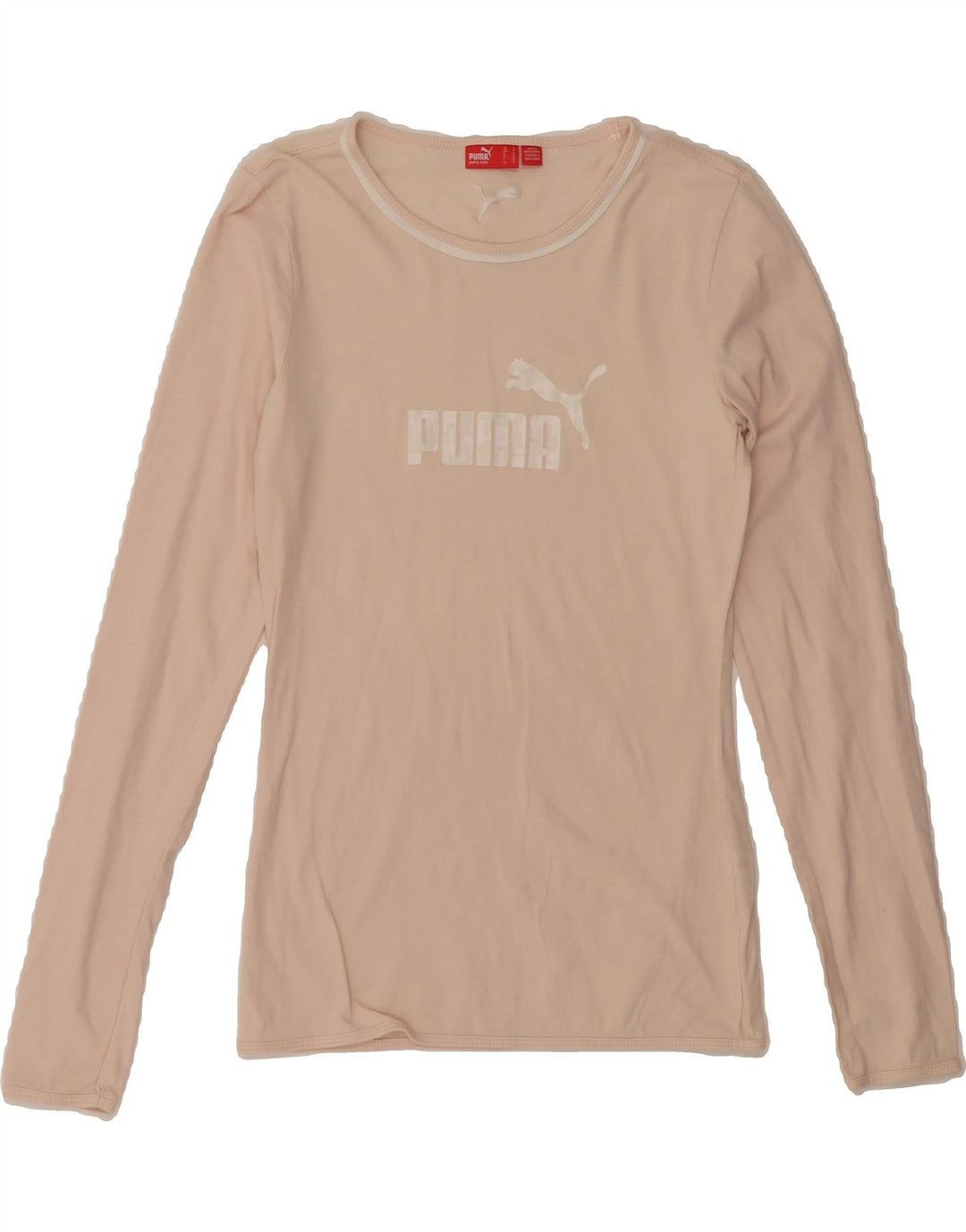 PUMA Womens Graphic Top Long Sleeve UK 10 Small Pink Cotton Vintage Puma and Second-Hand Puma from Messina Hembry 