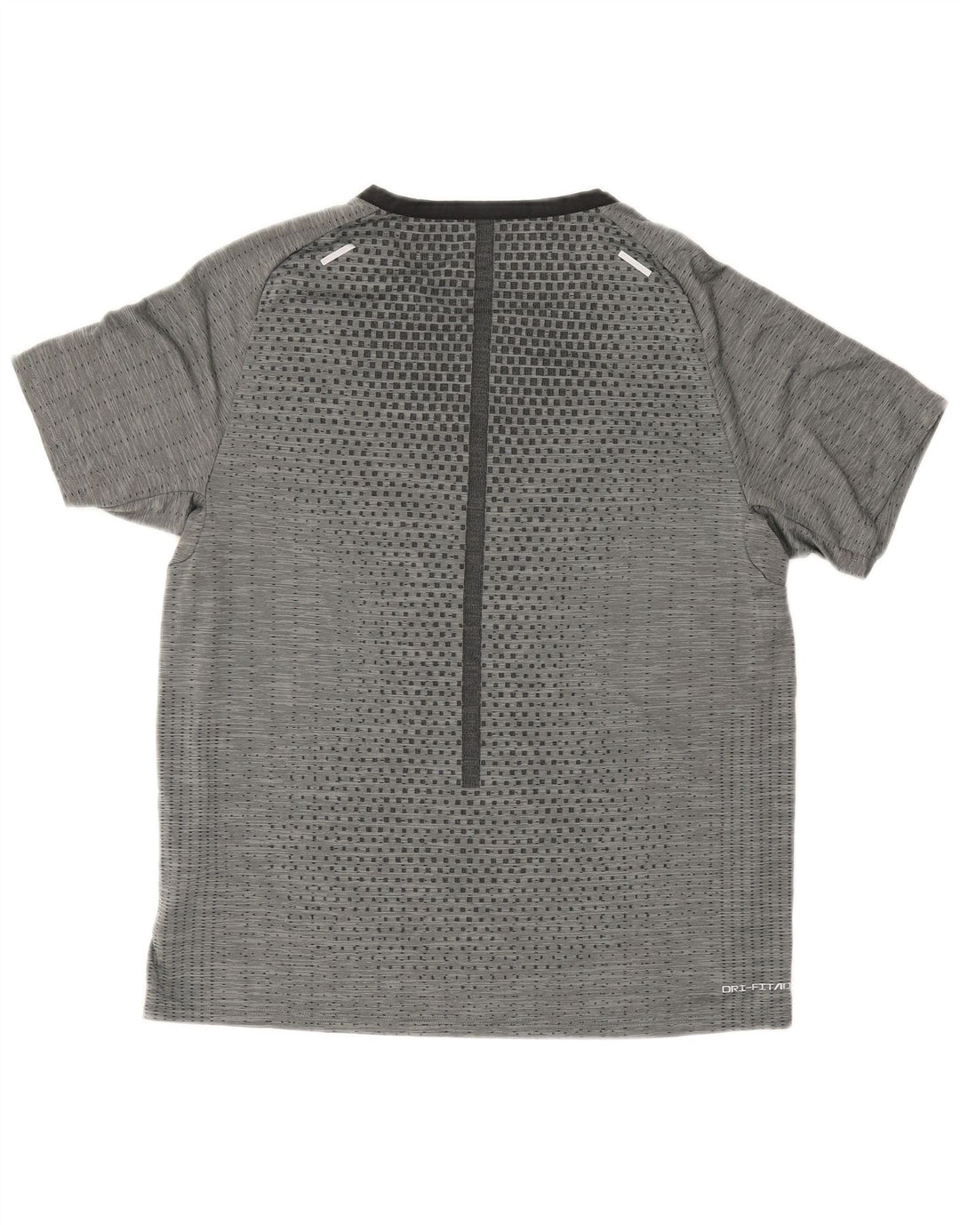 Męski T-shirt Nike Dri Fit Top, średnioszary, geometryczny poliester