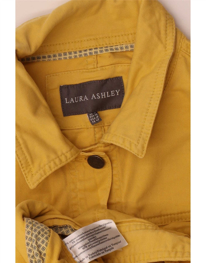 Damska kurtka dżinsowa Laura Ashley Crop Oversize UK 14, duża, żółta bawełna