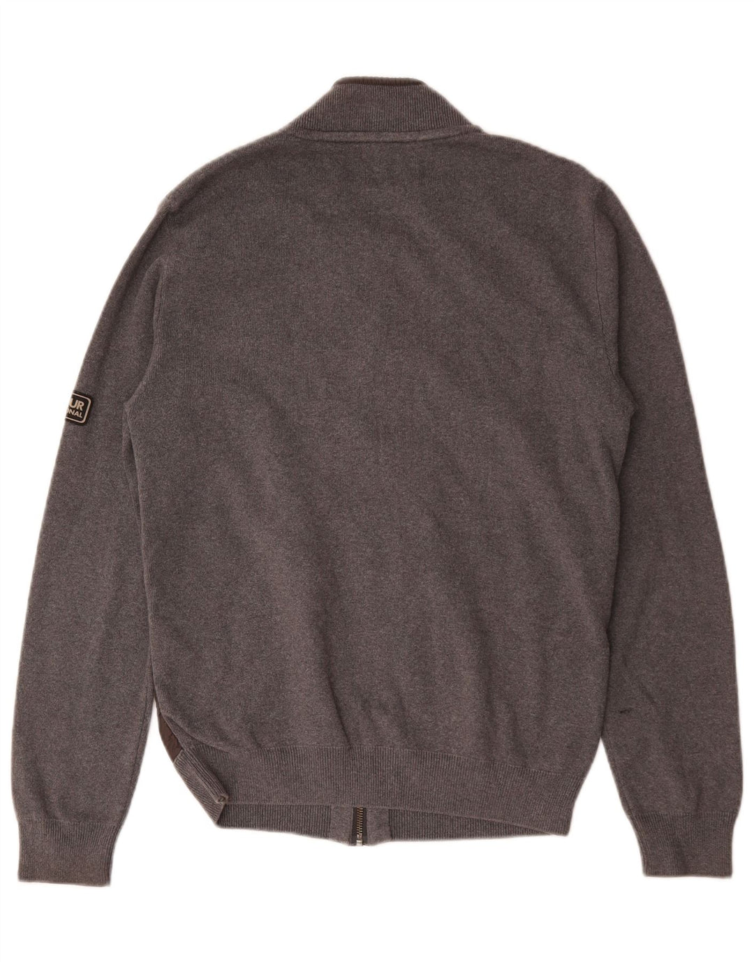 Męski sweter rozpinany Barbour, średnioszary, bawełniany