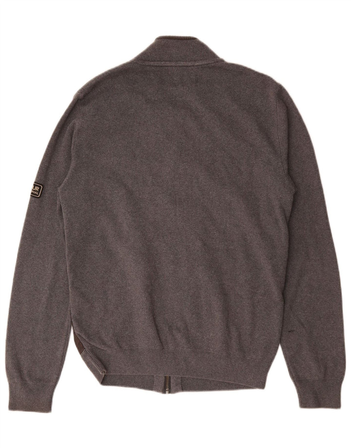 Męski sweter rozpinany Barbour, średnioszary, bawełniany