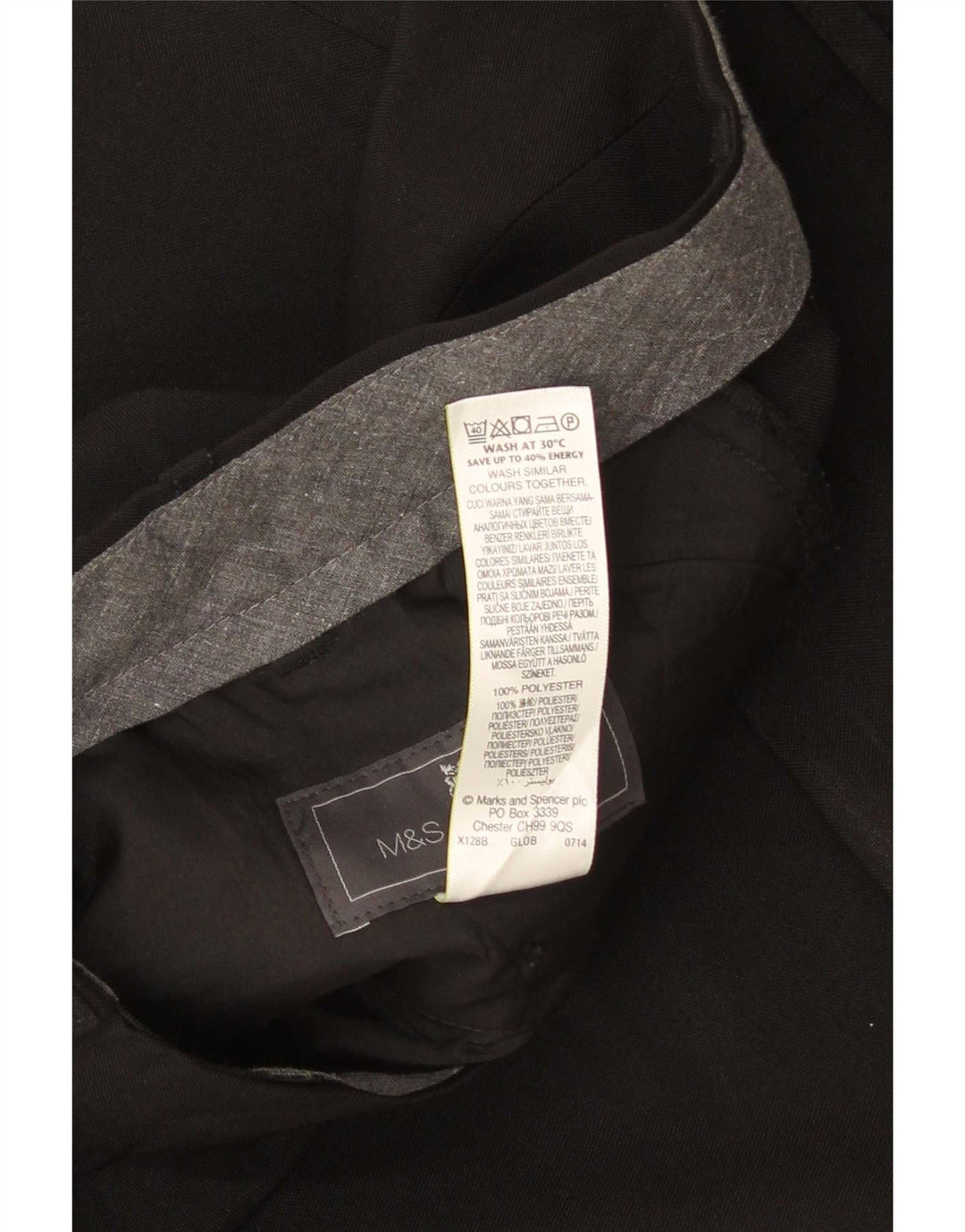 Damskie spodnie garniturowe Marks & Spencer o regularnym kroju W38 L29, czarny poliester