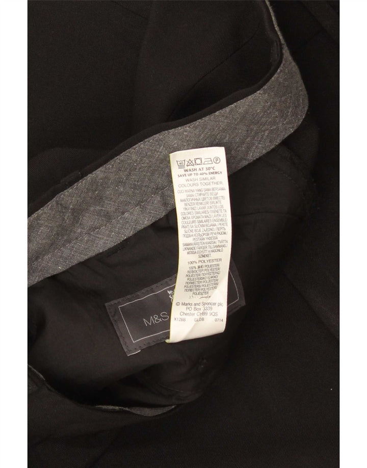 Damskie spodnie garniturowe Marks & Spencer o regularnym kroju W38 L29, czarny poliester