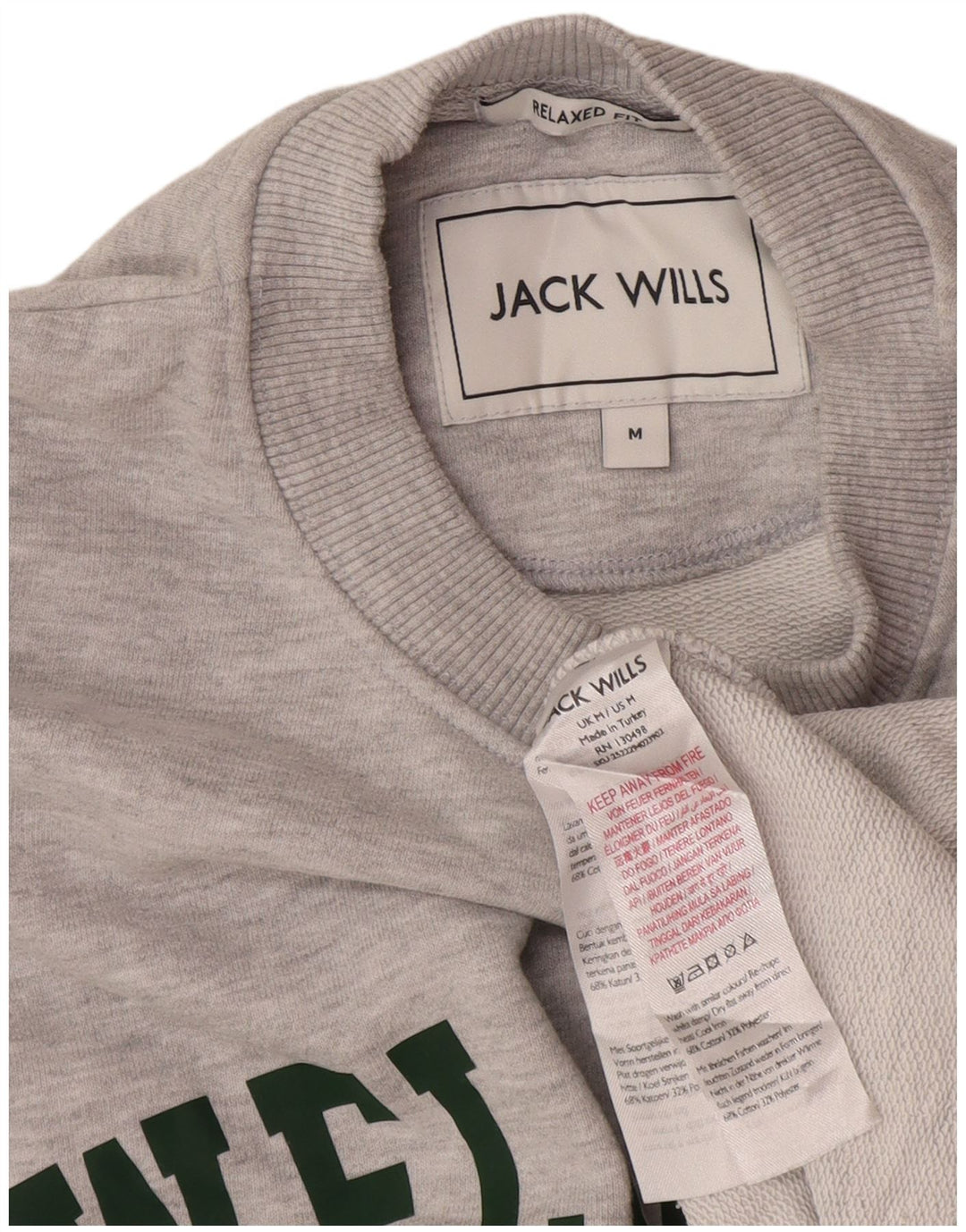 Męski sweter Jack Wills Graphic o swobodnym kroju, średnioszary, nakrapiany