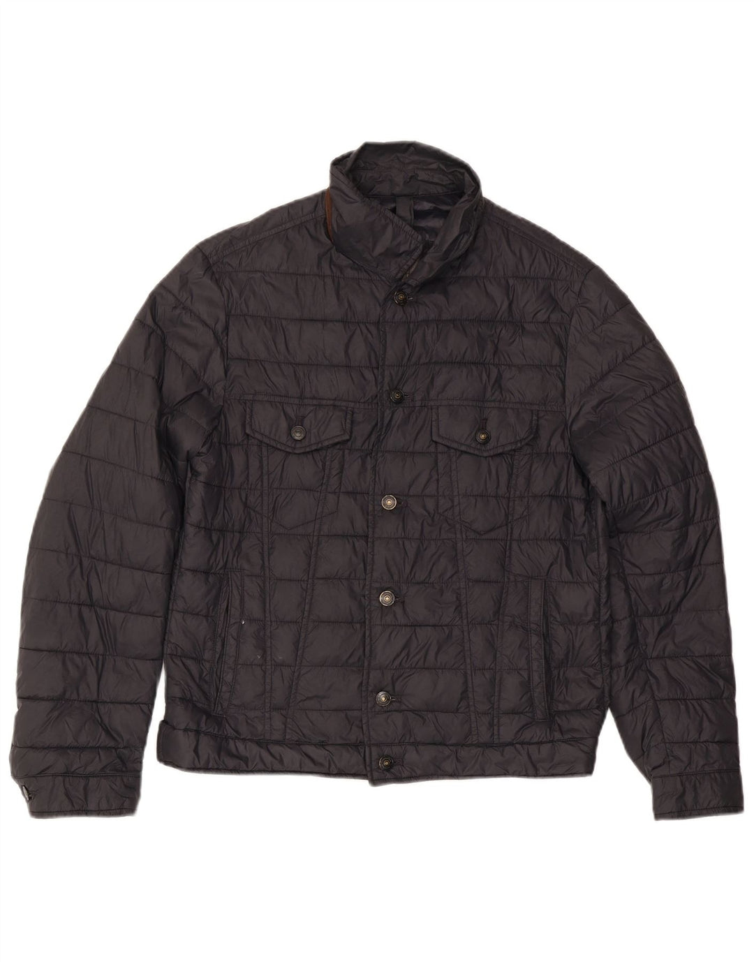 Męska ocieplana kurtka MASSIMO DUTTI UK 40, duża, czarna, poliestrowa