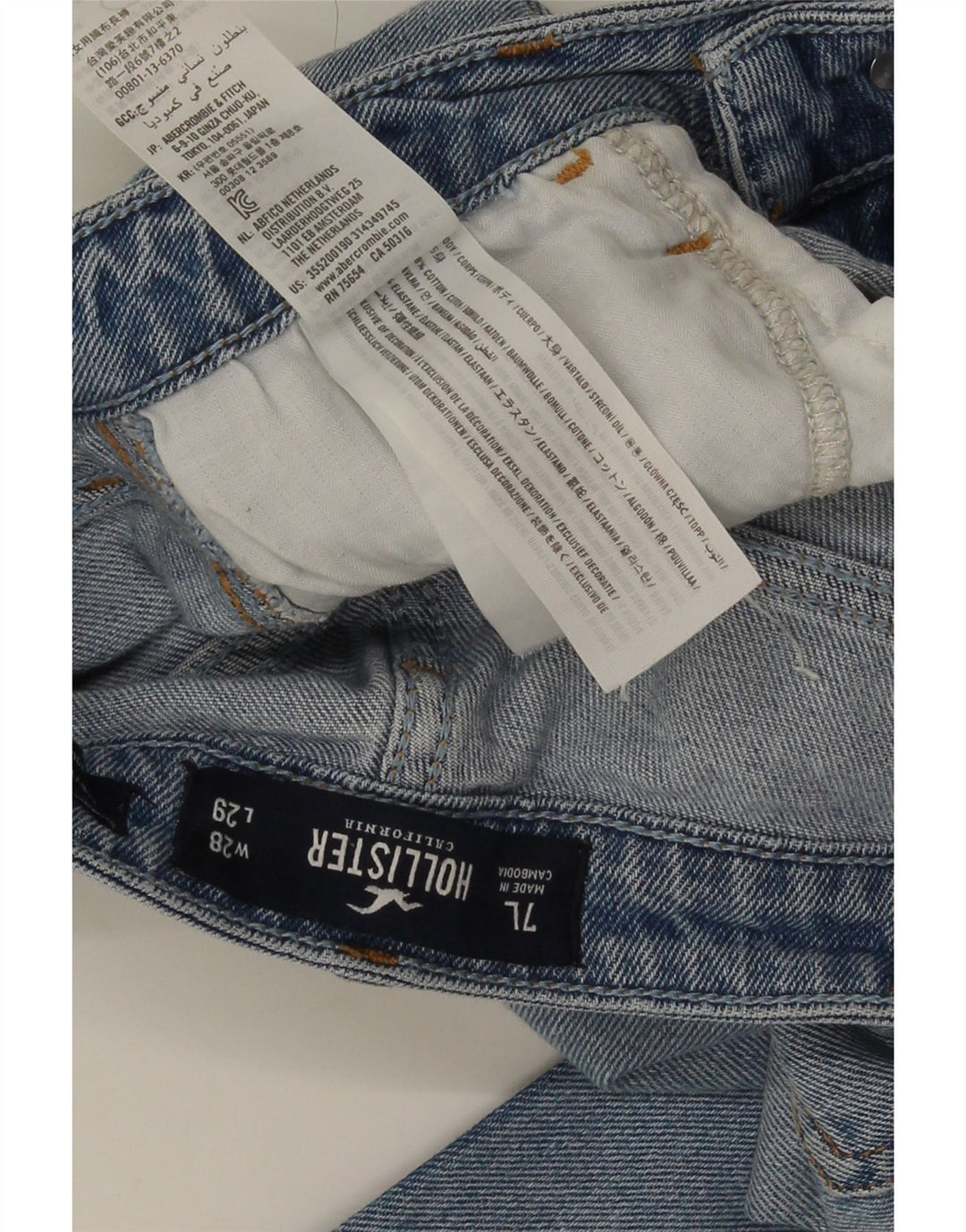 Dżinsy damskie Hollister US 7 Medium W28 L29 Niebieskie bawełniane