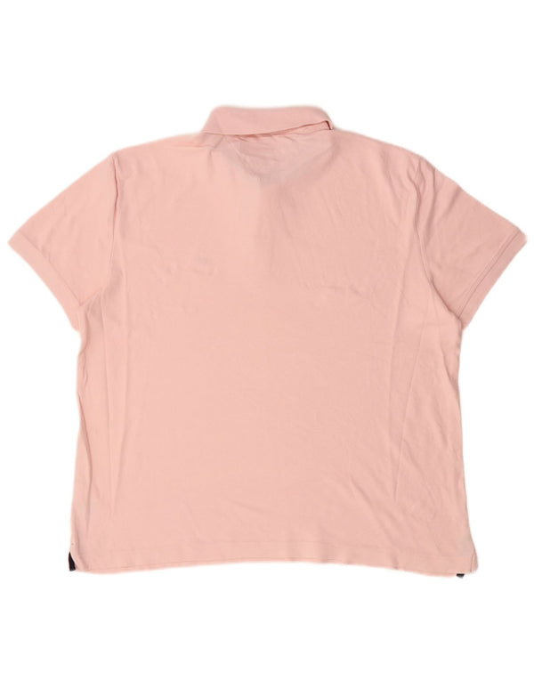 Męska koszulka polo Tommy Hilfiger o dopasowanym kroju, duża, różowa, bawełniana