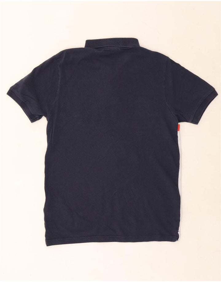 Męska koszulka polo Ellesse, średnia, granatowa, bawełniana w bloki kolorów