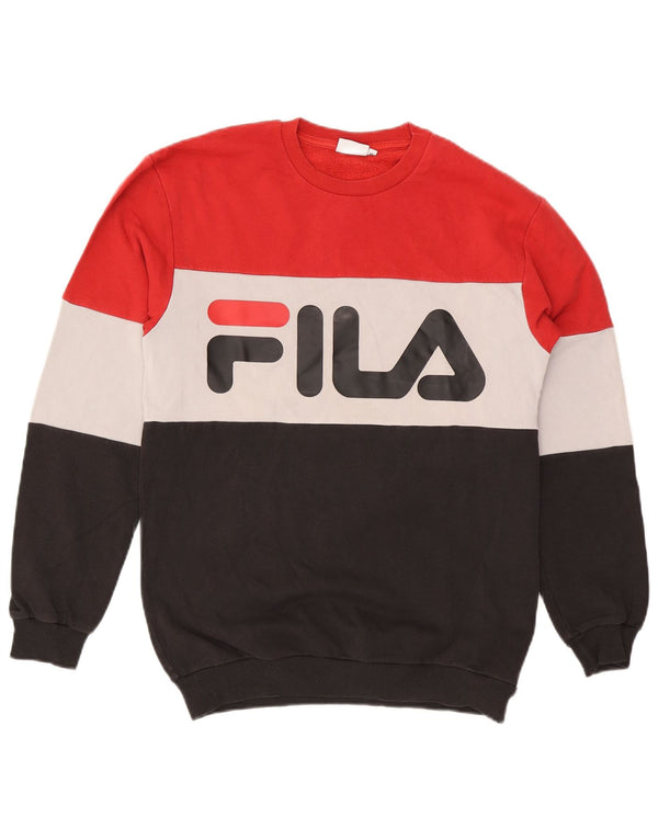 Męska bluza Fila z grafiką, sweter XS, wielobarwna bawełna z blokami kolorów