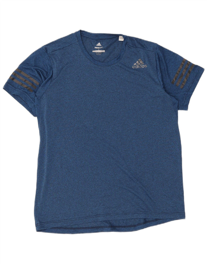 Adidas Męska koszulka Climacool Top, duża, granatowa, w prążki