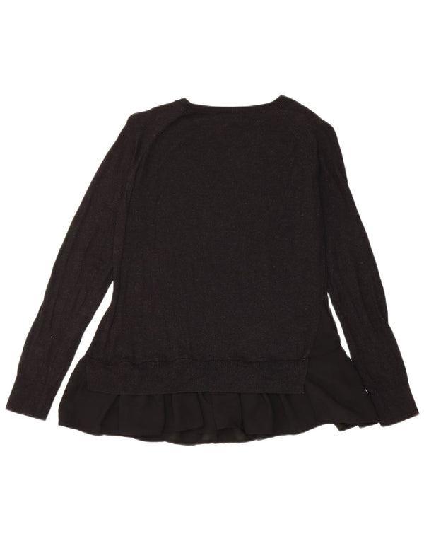 Damski sweter z dekoltem w łódkę Topshop UK 6 XS, czarny poliester