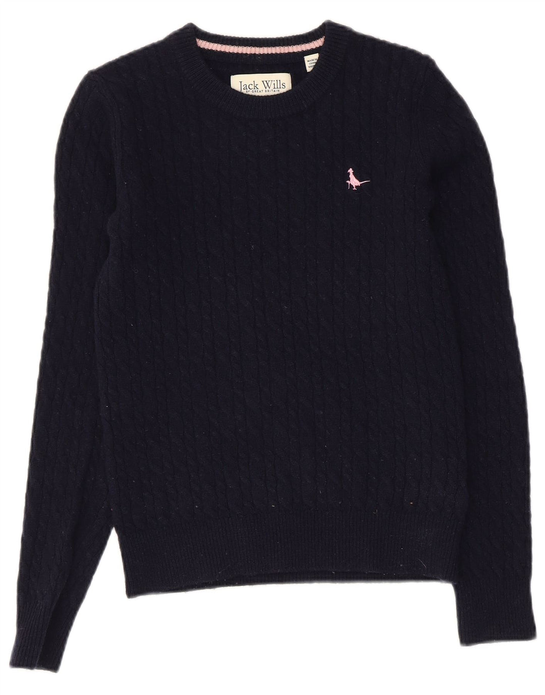 Damski sweter JACK WILLS z okrągłym dekoltem UK 8, mały, granatowy
