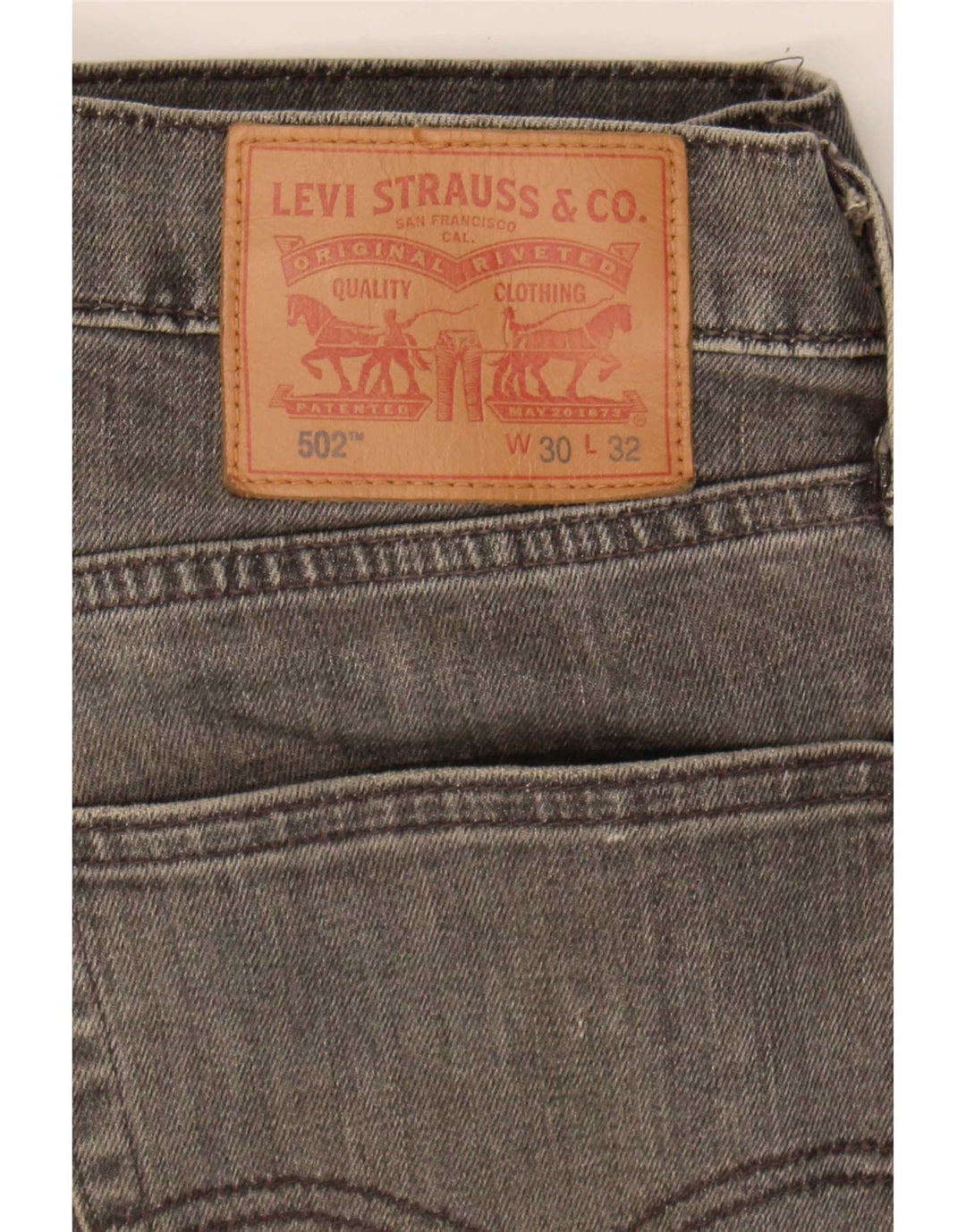 Męskie jeansy Levi's 502 Tapered W30 L32 Szara bawełna