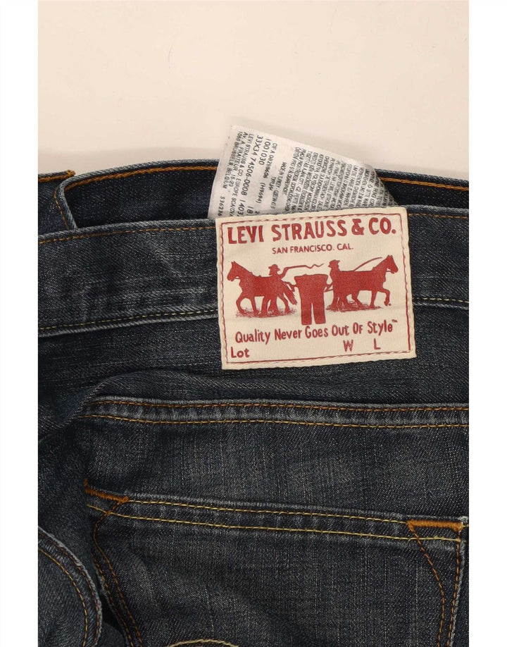 Męskie proste dżinsy Levi's W33 L34 Granatowa bawełna