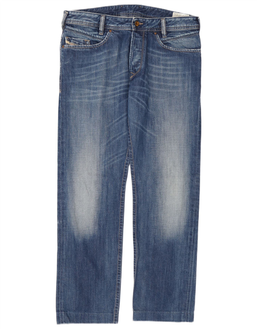 Diesel Męskie Poiak Straight Jeans W33 L30 Niebieskie Bawełniane
