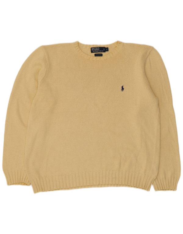 Sweter damski Polo Ralph Lauren z okrągłym dekoltem UK 16, duży żółty