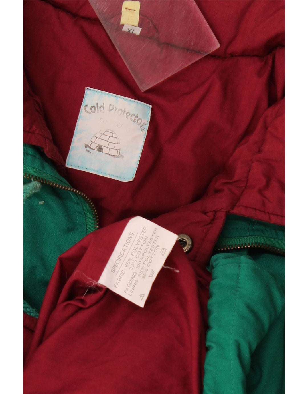 Vintage męska ocieplana kurtka UK 42 XL, zielony poliester