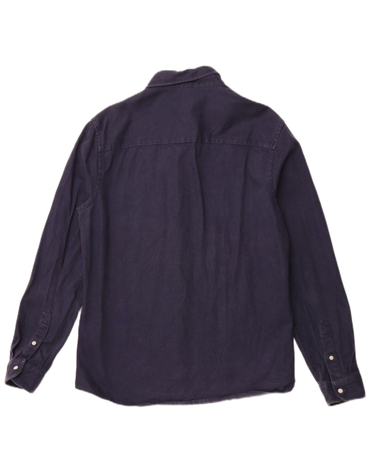 Męska koszula flanelowa ZARA, średnia, granatowa, bawełniana