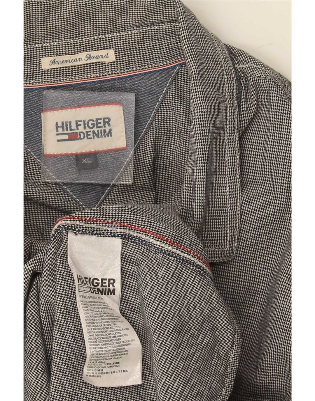 Koszula męska Tommy Hilfiger XL, granatowa, bawełniana w pepitkę