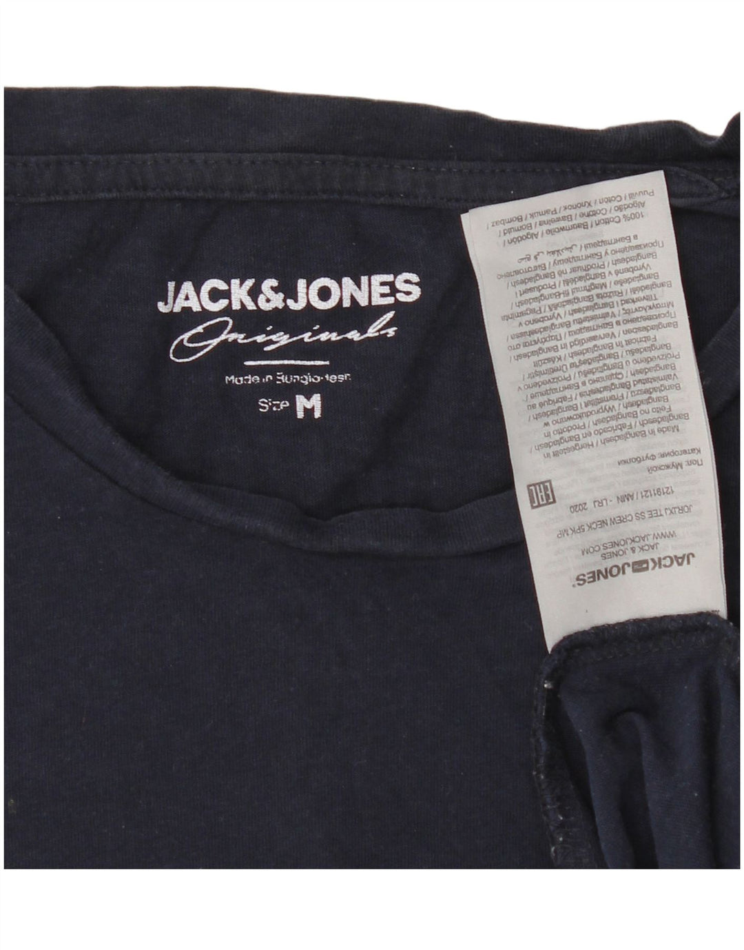 T-shirt męski JACK & JONES, średni, granatowy, bawełniany