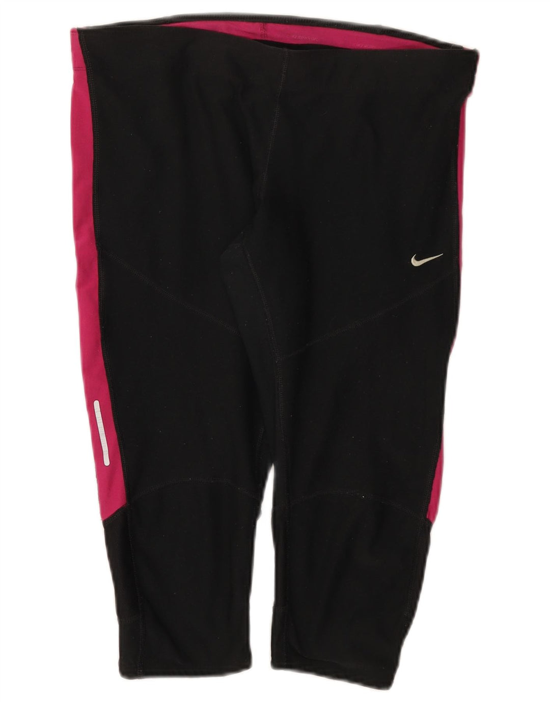 Damskie legginsy Nike Dri Fit Capri UK 14, duży czarny poliester z blokami kolorów