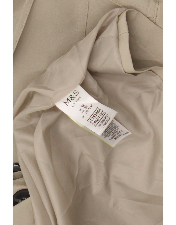 Marks & Spencer Damski trencz UK 24 4XL Zielony poliester