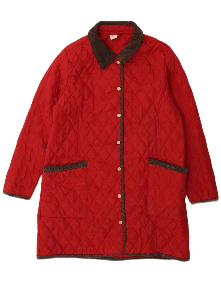Damski pikowany płaszcz bawełniany Traders UK 18 XL, czerwony poliester