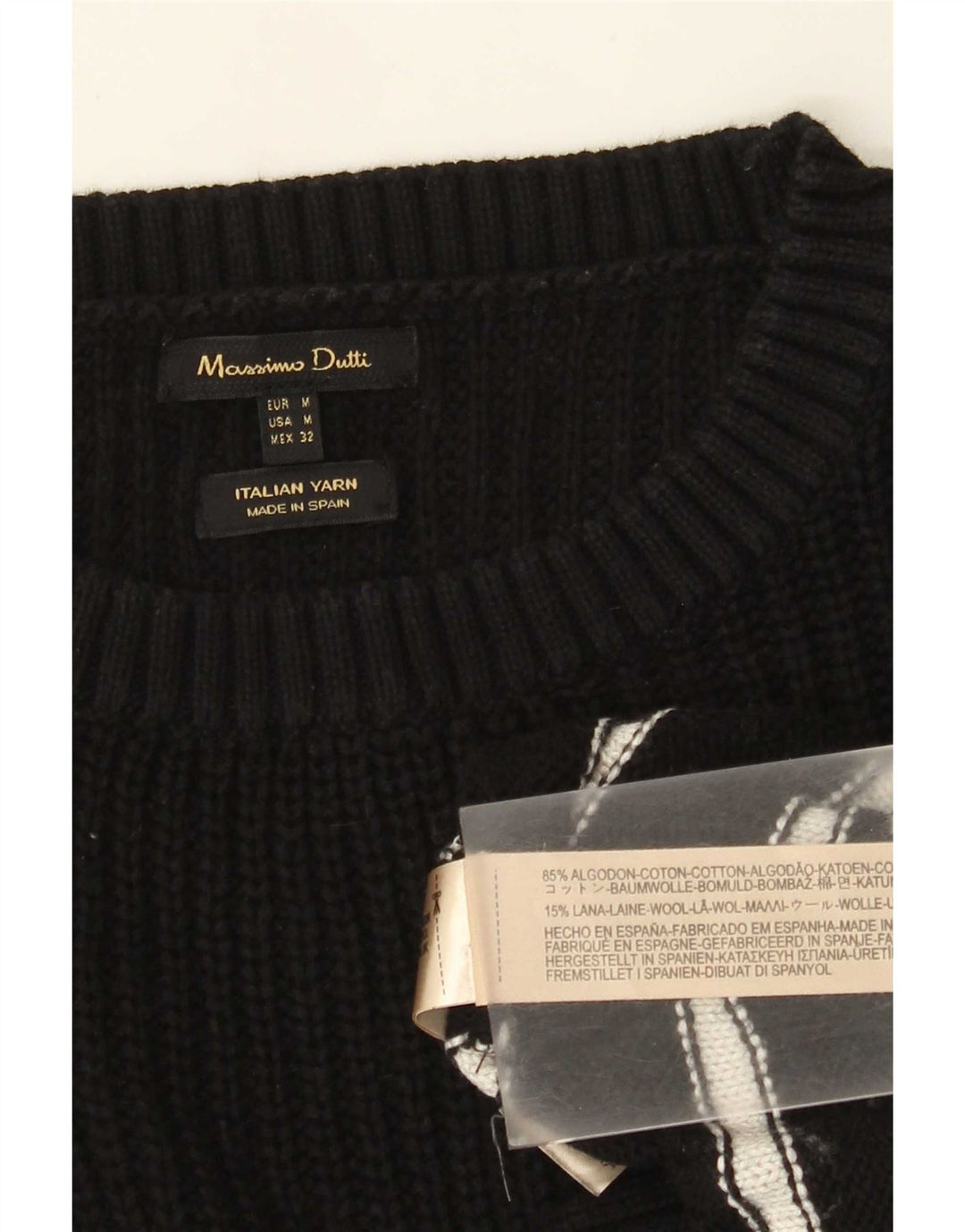 Damski sweter Massimo Dutti z dekoltem w łódkę UK 14, średnie czarne paski