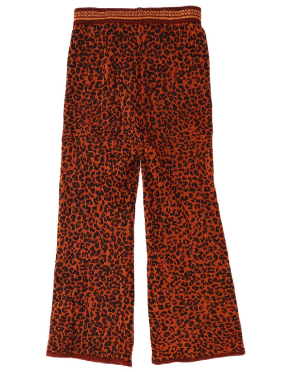Damskie spodnie typu casual z szerokimi nogawkami Zara, małe W26 L26, brązowy nadruk zwierzęcy