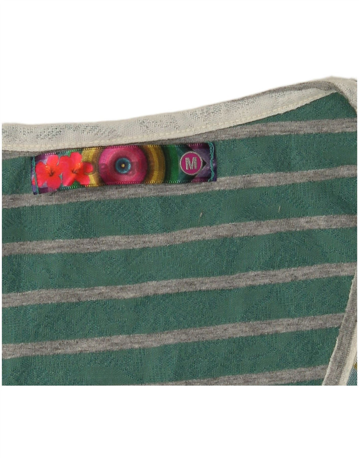 Damska koszulka graficzna DESIGUAL Top UK 12 w kolorze średnio-zielonym w kwiaty