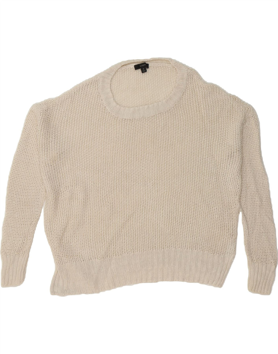 J. CREW Womens Oversized Boat Neck Jumper Sweater UK 14 Medium Off White Vintage J. Crew and Second-Hand J. Crew from Messina Hembry 