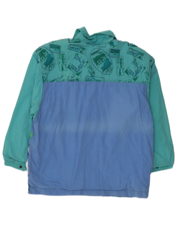 Vintage damska oversize'owa kurtka Anorak UK 10 Small Blue Colorblock