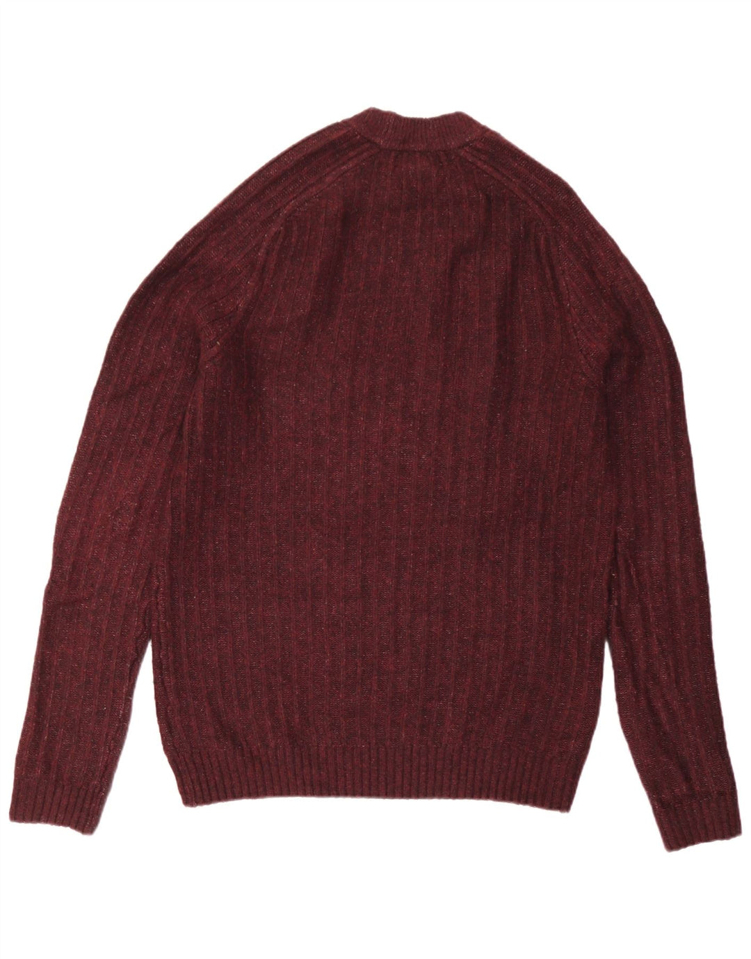 Marks & Spencer Męski sweter z okrągłym dekoltem, duży, bordowy, nakrapiany