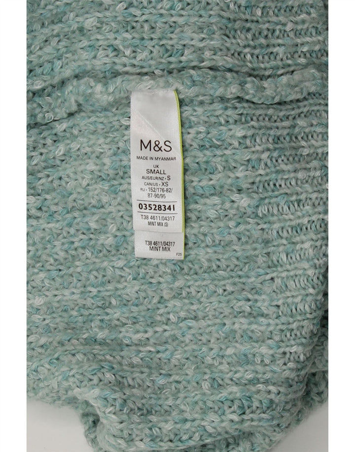Marks & Spencer Damski sweter z golfem UK 10 Mały turkusowy