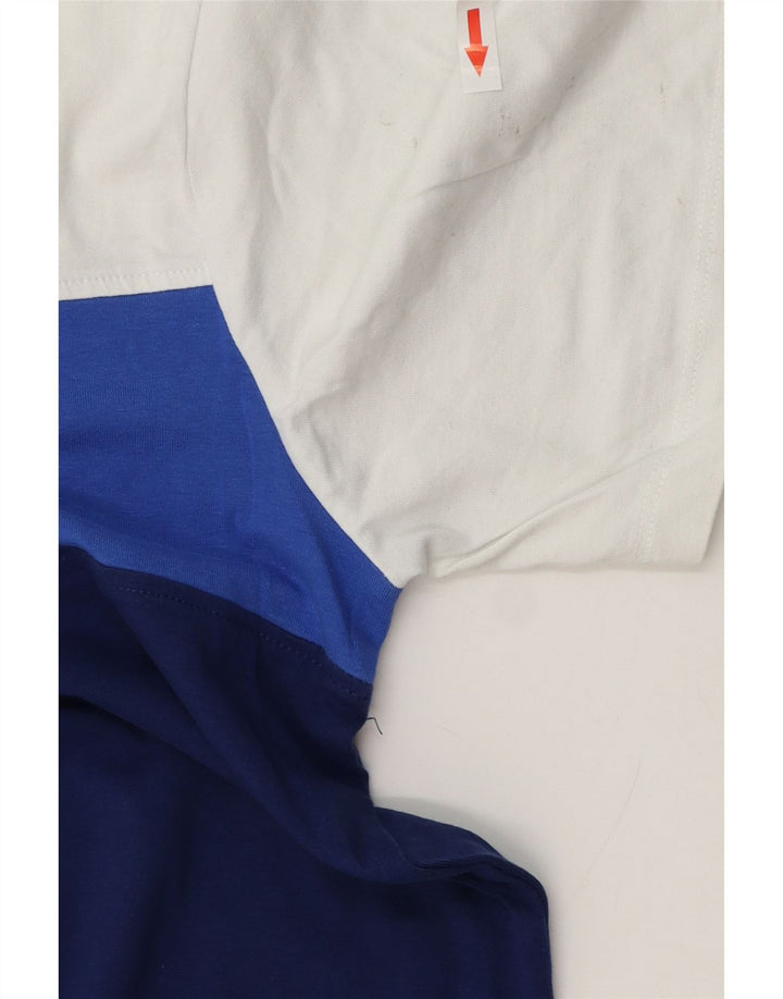 T-shirt męski Gas, duży, niebieski, bawełniany z blokami kolorów