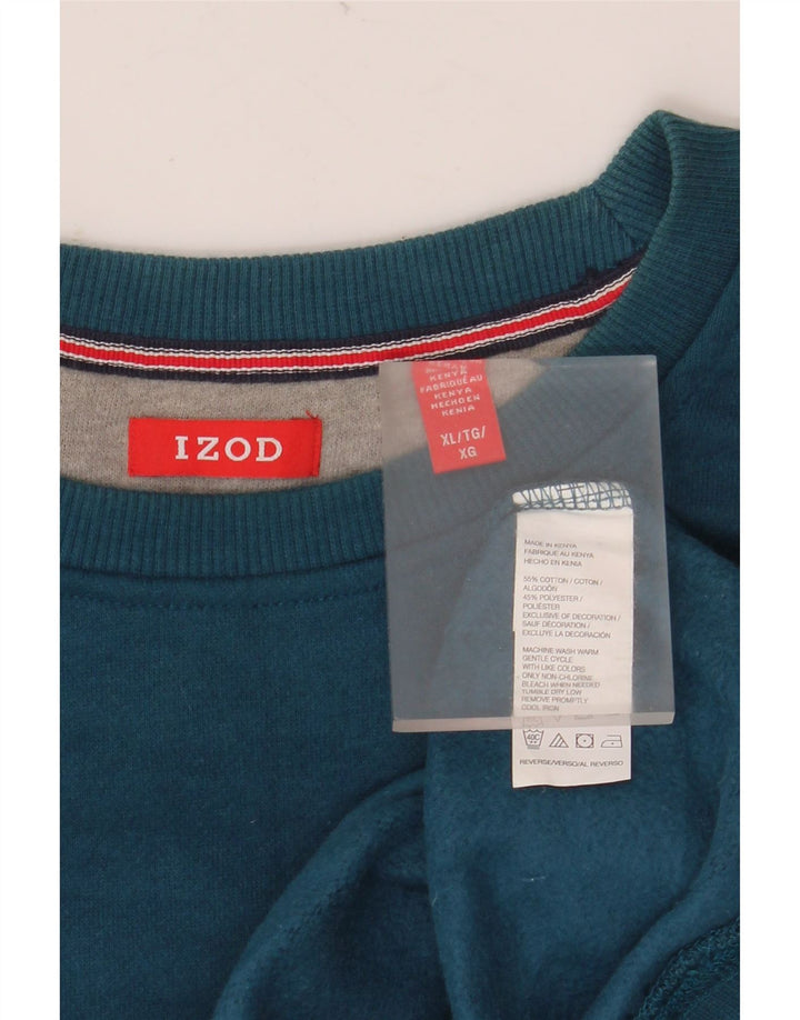 IZOD Męski sweter bluzowy XL, zielony, bawełniany