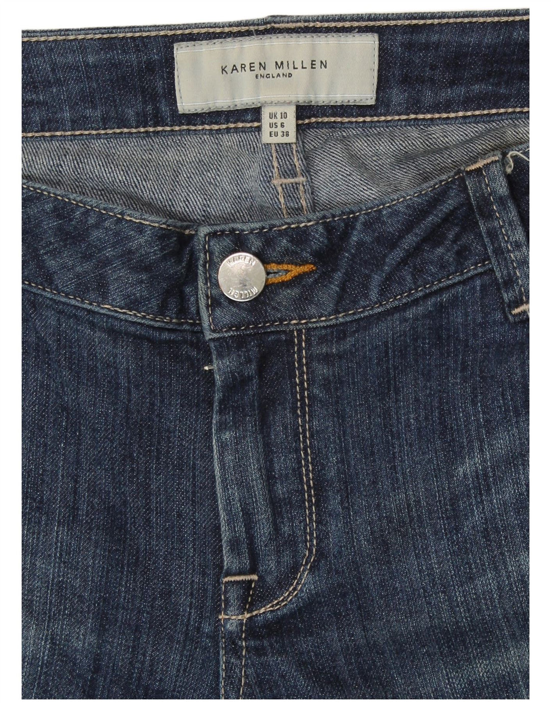 KAREN MILLEN Damskie jeansy o kroju slim UK 10 Small W29 L24 Niebieskie