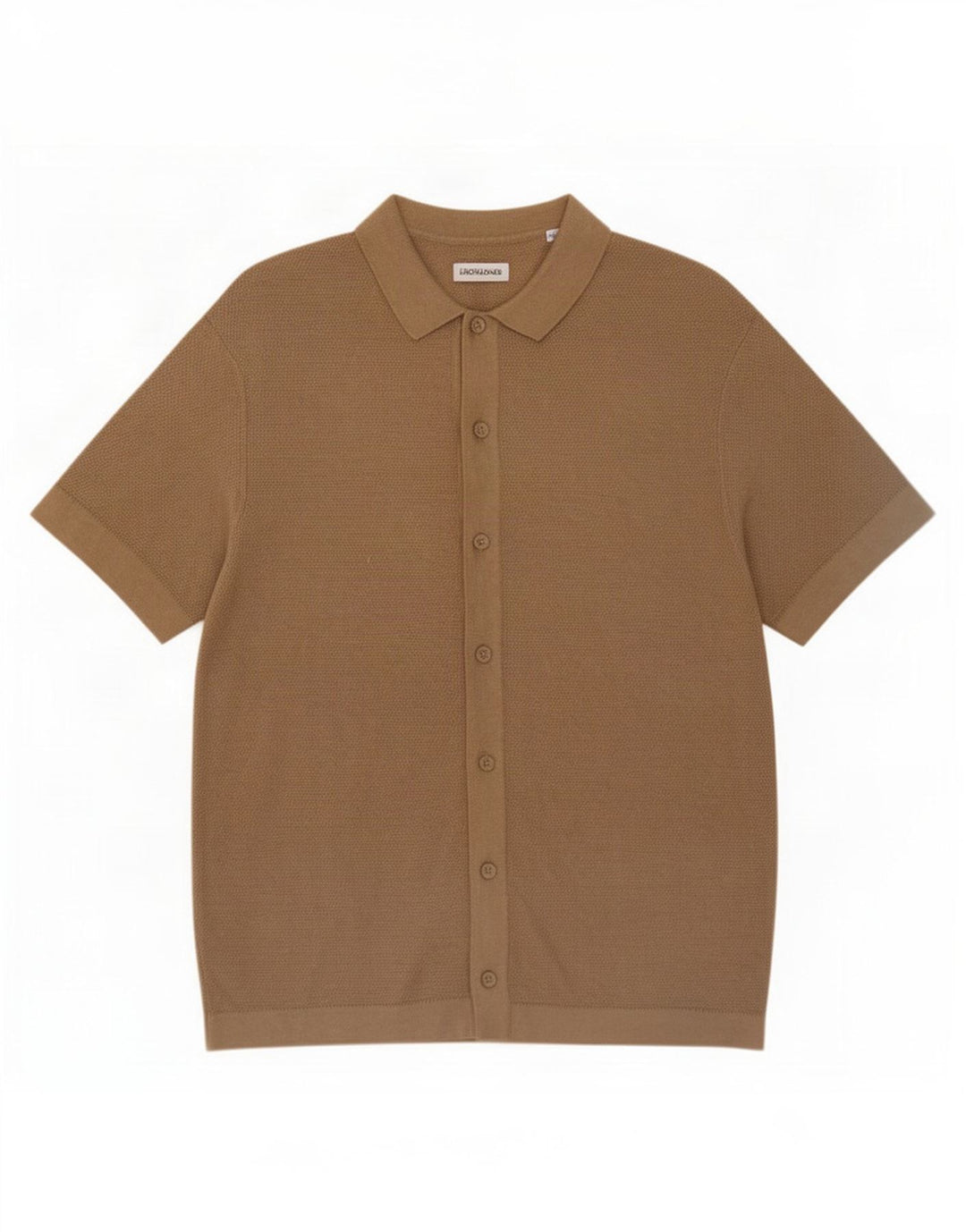 Koszula męska z krótkim rękawem Jack & Jones, średnio beżowa, bawełniana