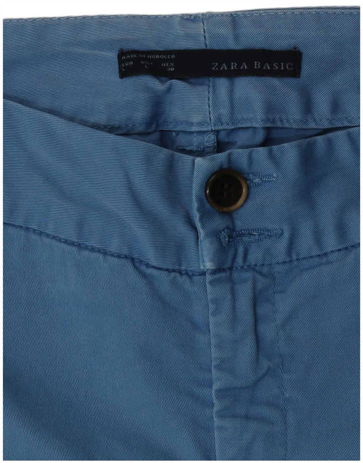 Damskie spodenki Chino Zara, duże, W30, niebieska bawełna