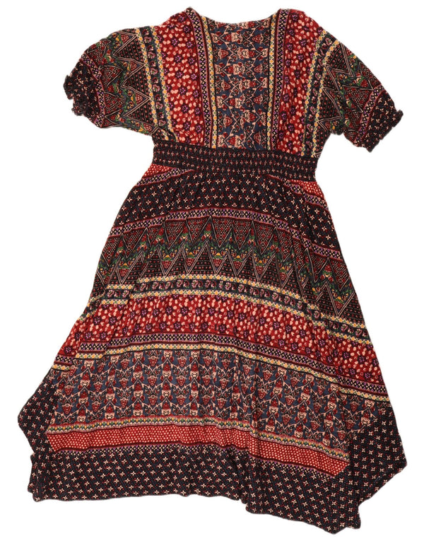 Monsoon Womens Asymmetrical Dress UK 16 Large Multicoloured Floral Cotton