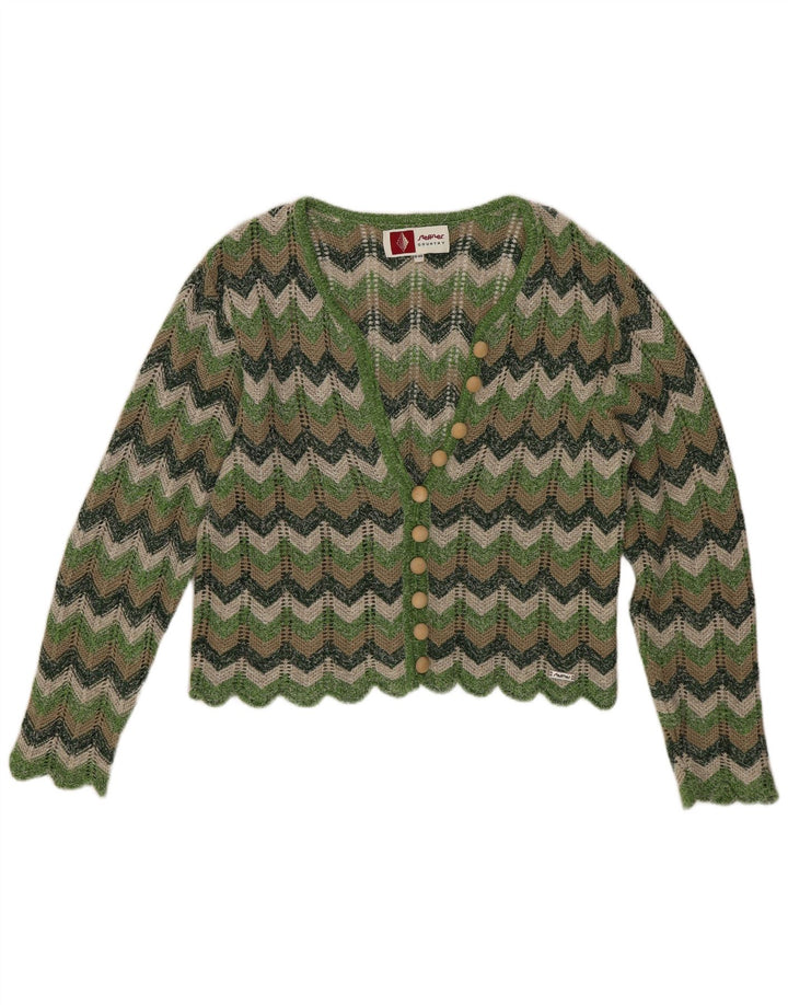 Damski sweter Steffner Crop Cardigan EU 40 Średni zielony Chevron