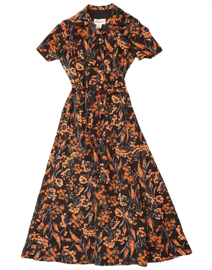 CHARMANT Damska sukienka maxi IT 44 Średni czarny kwiatowy poliester