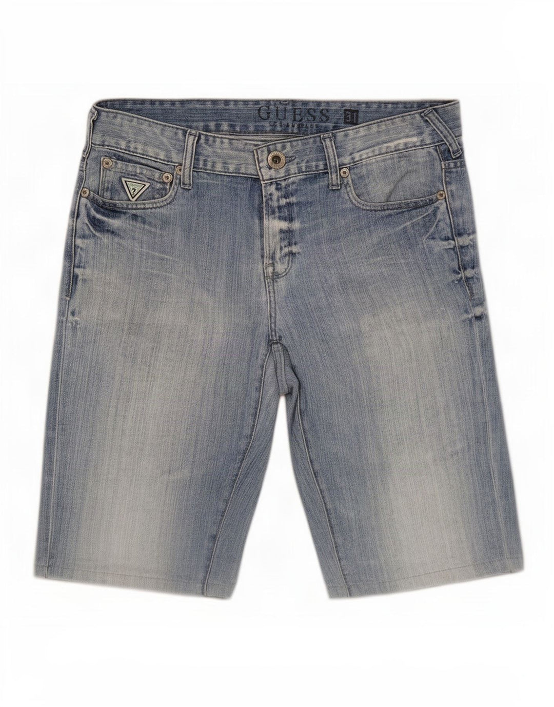 Męskie spodenki jeansowe Guess, średnie W31, niebieskie, bawełniane