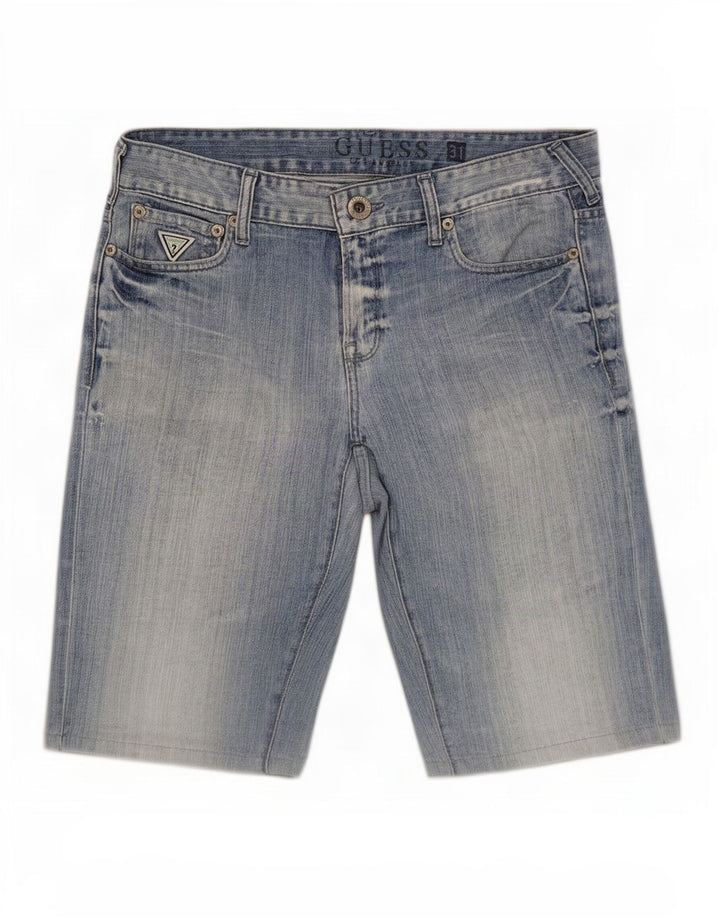 Męskie spodenki jeansowe Guess, średnie W31, niebieskie, bawełniane