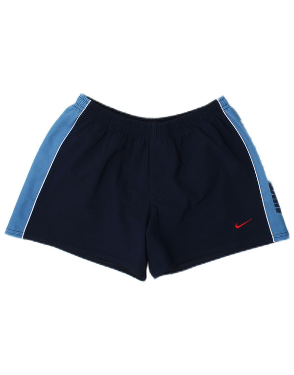 Damskie spodenki sportowe Nike UK 10, małe, granatowe, z blokami kolorów, poliestrowe